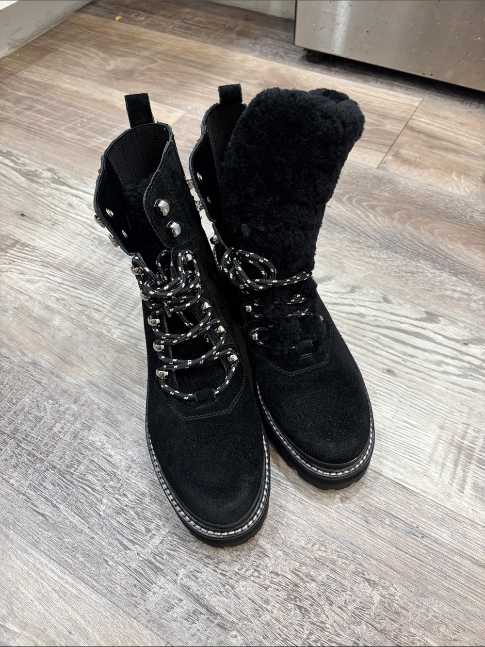 Marc Fisher Black Lace-Up Ankle Boots 7